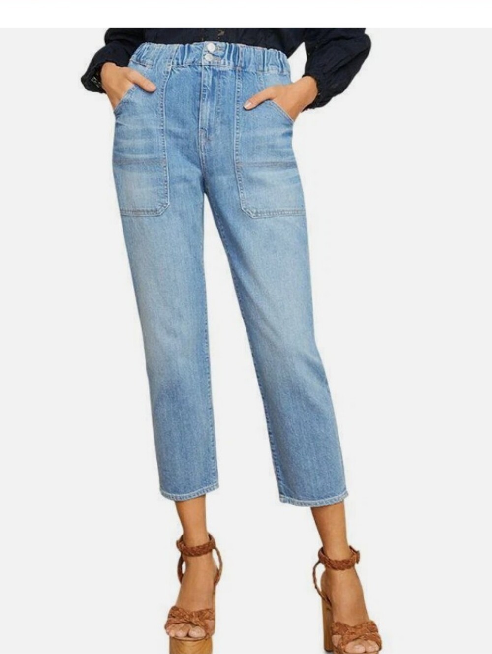 VERONICA BEARD Nova Wash Arya Straight High Rise Cropped Jeans